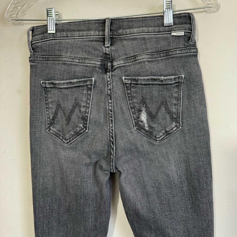 Mother Jeans The Mid Rise Dazzler Ankle Open Later Faded Black Stone Wash Sz 25 - Picture 4 of 11